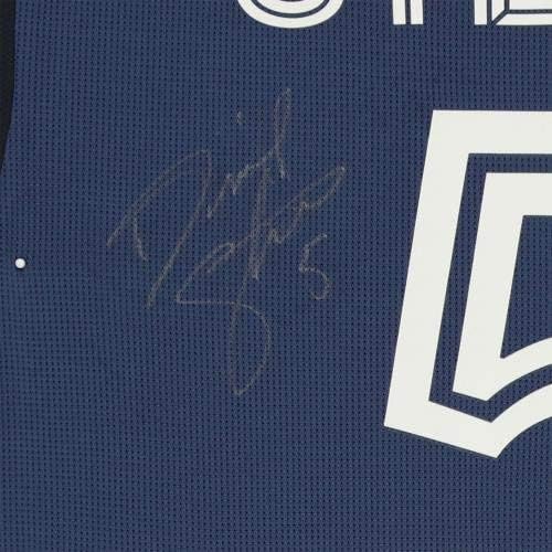 דניאל סטרס LA Galaxy חתימה על חתימה משומשת 5 ג'רזי כחול מעונת MLS 2020 - גופיות כדורגל עם חתימה