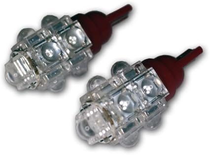 TuningPros Ledig-T10-R9 מכשיר גרנראל נורות LED נורות T10 טריז, 9 סט שטף אדום 2-PC