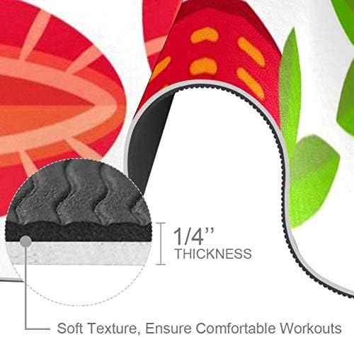 תרגיל החלקה עבה של יוניסי וכושר 1/4 מזרן יוגה עם הדפסת דפוס תותים ליוגה פילאטיס ופעילות כושר רצפה