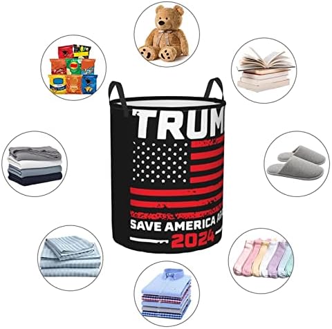 2024 טראמפ לחסוך אמריקה שוב כביסת מעגלי כביסה בגדי תיק מתקפל כביסה בגדי תיק עבור שינה אמבטיה סל