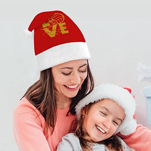 אני אוהב כדורעף חג המולד כובע סנטה כובעי חג המולד עץ קישוטי חג דקור מתנות למבוגרים נשים משפחת גברים