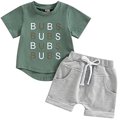 תינוק יילוד תינוק תינוק בגדי קיץ מכתב הדפסת חולצת טריקו שרוול קצר