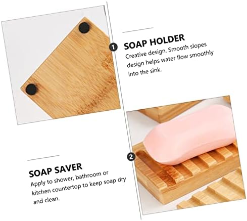 Zerodeko 2 pcs עץ קרצוף צבע טסלה מעץ עם מחזיק סבון כושר כיור כיור אמבט