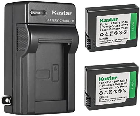 Kastar 2-Pack Sutments ו- AC FARGER החלפת SONY DCR-IP7, DCR-IP7BT, DCR-IP7E, DCR-PC106, DCR-PC106E,