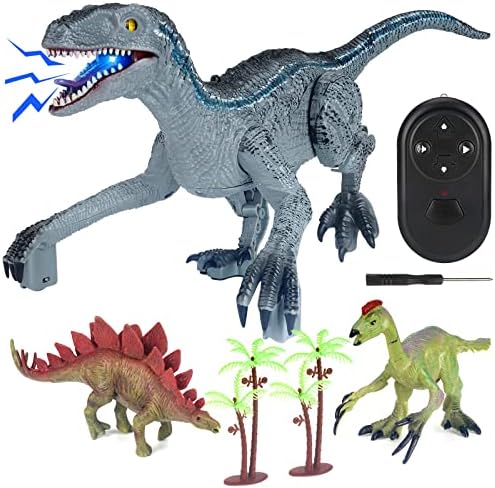3-5, אלקטרוני הליכה רובוט דינוזאור שלט רחוק ולוצירפטור עם אורות ושואג, דרקון צעצועי עבור בני בנות גיל