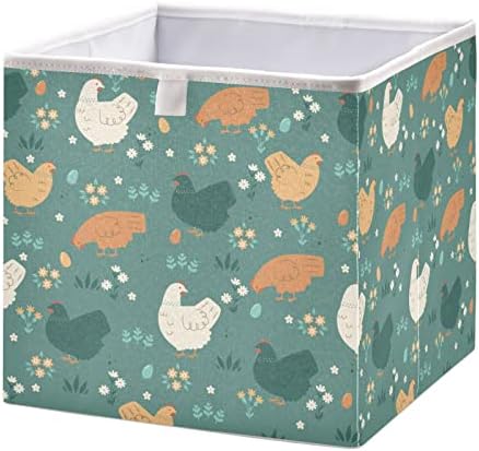 Ollabaky תרנגולת תרנגולות חמודות אחסון פח פח ארון ארון אחסון קוביית קופסת סל אטום למים קופסת סל צעצועים