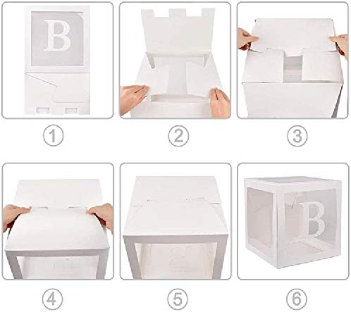 מקלחת לתינוקות קופסאות בלון שקופות 4 יחידות בלונים בלון קופסה קופסה ברורה לתינוק קישוטים למסיבת יום