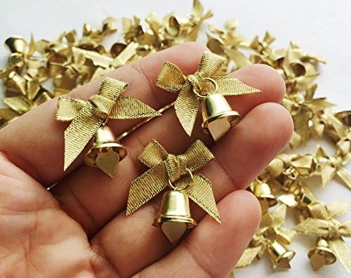 100 מגוון הקטן ביותר זהב & כסף סרט קשתות גודל 20 מ מ. זעיר קישוט קרפט מלאכותי אפליקצית חתונה