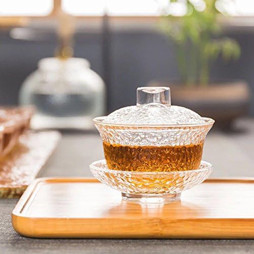 לעולם לא קינג קריסטל גאיוואן זכוכית סינית גאיוואן כוס תה מסורתית המורכבת מכוס, צלוחית ומכסה סנקאי וואן טורין