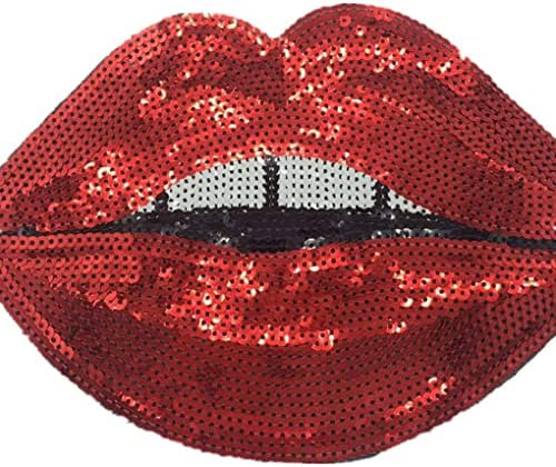 U-M pulabodiy נשים בגדי דבק דבק פאייטים שפתיים אדומות דבק בד אטרקטיבי מעובד אטרקטיבי