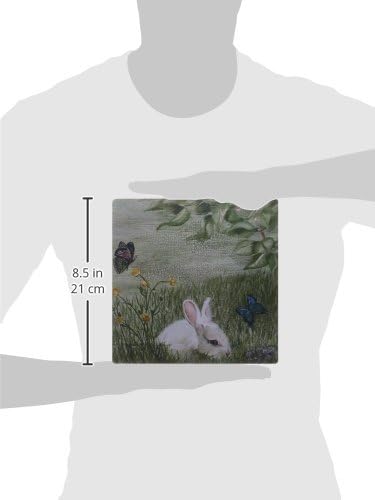 3drose LLC 8 x 8 x 0.25 אינץ 'כרית עכבר, ארנב ארנב בעשב עם פרפרים עפים