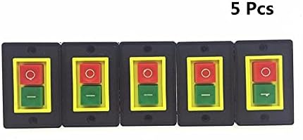 TWRQA 5PCS קלט/פלט עצירה מתג התחלה AC 380V 2KW AC-3 START לחצן כפתור כפתור ON/כיבוי QCS1, אדום/ירוק