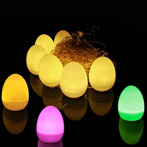 מנורת שולחן LED Cabilock 12 יחידות מנורת לילה בצורת ביצה מדליקה צעצוע ביצה אטמוספרה אור אור