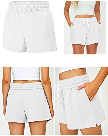 Sunbs 3 חבילות נשים קצרות זיעה קצרות זיעה מזדמנים מכנסי כותנה קצרים קיץ טרנדי בריצה מותניים גבוהים מכנסיים