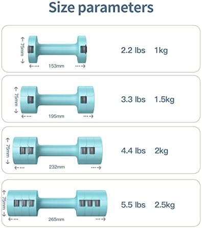 ערכות משקולת מתכווננות של Forzueby ， 4 משקולות שונות התאמה 2.2-11 קילוגרמים לצורך אימון כוח ציוד לחדר