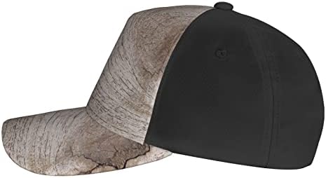 בצבע עץ מודפס בייסבול כובע, מתכוונן אבא כובע, מתאים לכל מזג האוויר ריצה ופעילויות חוצות שחור