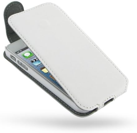 מקרה עבור אפל אייפון 5 יד עור רך מגן לשאת כיסוי עם חגורת קליפ-לבן