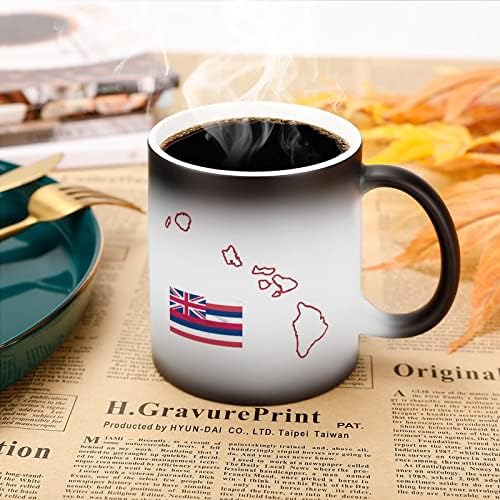 הוואי מדינת מפת דגל חום שינוי ספל קסם קפה כוס קרמיקה תה כוס אישית מתנה עבור משרד בית נשים גברים 11 עוז