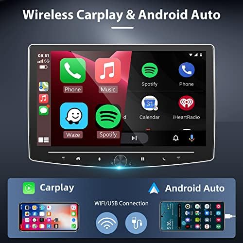 אנדרואיד 11 זווית מתכווננת מסך מגע סטריאו סטריאו תומך באוטו Carplay/Android Auto, רדיו מכוניות