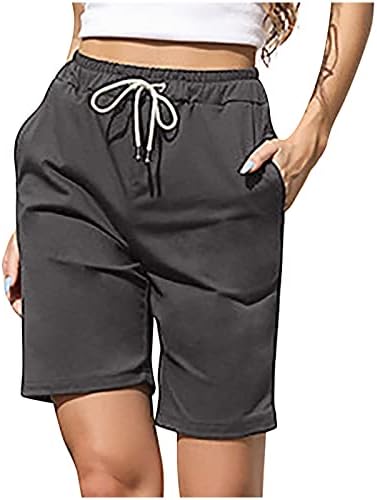 מכנסיים קצרים לנשים רך נוח טרקלין בגדי לבוש מכנסיים קצרים בצבע טהור עם כיסים ומכנסיים קצרים מכנסיים קצרים