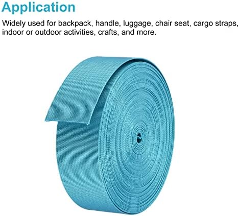 Meccanixity שטוח רצועת רשת ניילון 2 אינץ '20 מטר כחול בהיר לתרמיל, מטה מזוודות