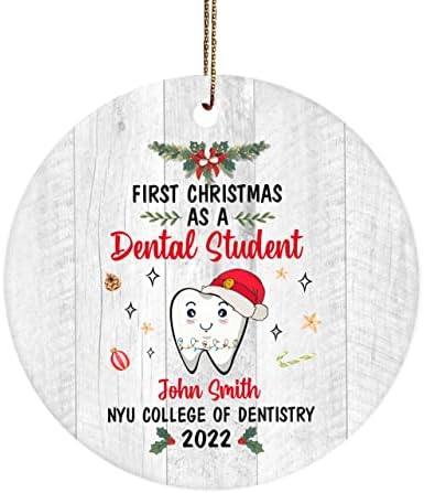 חג המולד הראשון כקישוט סטודנטים לשיניים, מתנה לעוזרת שיניים, קישוט לחג המולד של רופא שיניים PQ1J 1