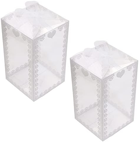 OnlyKxy 25 יחידות קופסאות ממתקים ברורים לחתונה קופסאות עטיפת מתנה מפלסטיק למסיבות טובות למסיבות מקלחת כלות
