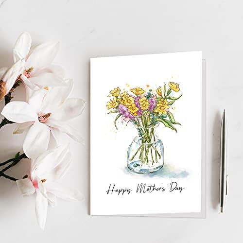 כרטיס יום אמהות נרקיס קיליג ' י, מתנת יום אמהות יפה לאמא אמא, כרטיס יום האם לאישה, כרטיס יום האם מבעל