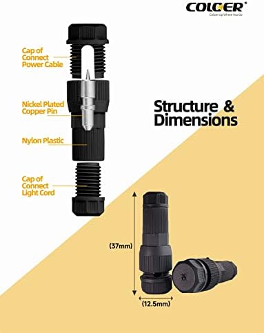קולואר 20 יחידות נמוך מתח חוט ברז מחברים עמיד למים 12-20 מד נוף תאורה עמיד למים כבל מחבר עבור נתיב