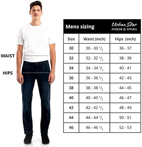 ג 'ינס לגברים של אורבן סטאר ג' ינס רגוע - ג ' ינס למתוח רגליים ישרות לגברים-מכנסי סופרפלקס נוחות אולטימטיבית