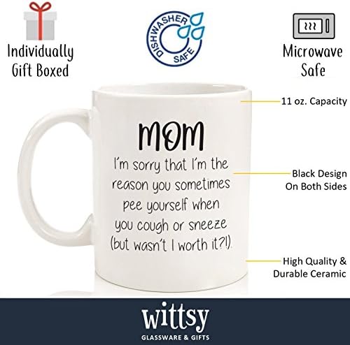 מצחיק אמא קפה ספל-מצטער אתה בעצמך-אמהות יום מתנות מבת, בן-הטוב ביותר מתנות לאמא מילדים - ייחודי