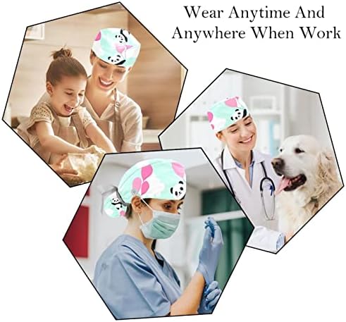 מתכוונן עבודה כובע עם כפתורים חמוד כלב ועצם כירורגית אלסטי תחבושת עניבת חזרה כובע