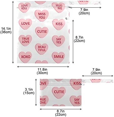Zzxxb מיס לך אהבה שקית רטובה אטומה למים חיתול בד לשימוש חוזר שקית יבש רטוב עם כיס רוכסן לטיולים בריכת חוף כושר
