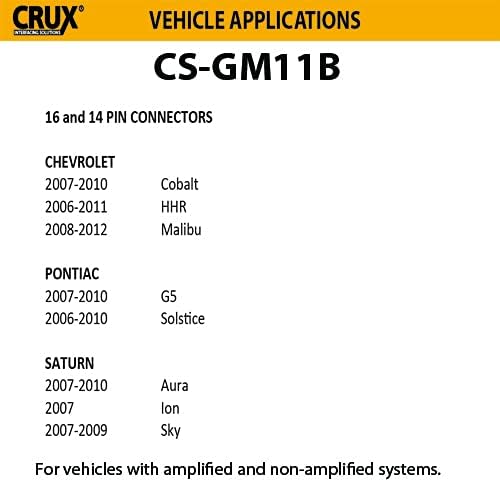 CRUX ממשק CS-GM11B-חבר סטריאו לרכב חדש ושמור על פעמוני אזהרה ושקרי שמע הגה בכלי רכב נבחרים 2006-12 GM מתוצרת