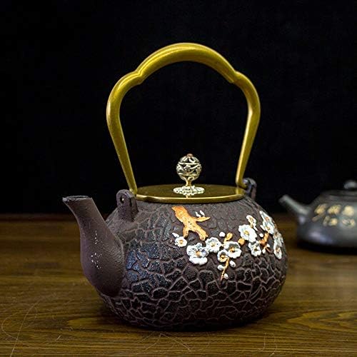 תה ברזל קומקום ברזל שחור זן סיר תה קומקום 1200 מלה שני אנשים קומקום יפני בסגנון יפני בעבודת יד