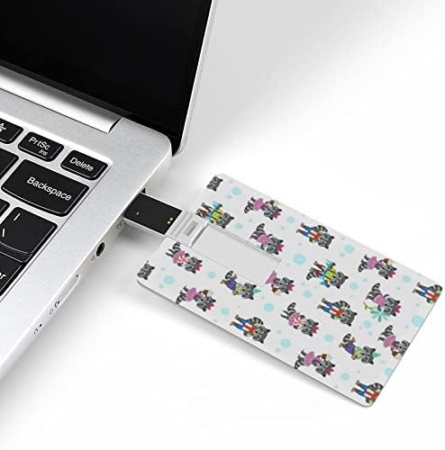 דביבון חמוד עם כרטיס עוגת יום הולדת USB 2.0 כונן הבזק 32 גרם/64 גרם מודפס מצחיק