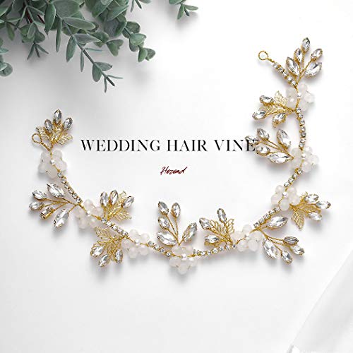 קרא כאן פרח כלה חתונה שיער גפן זהב קריסטל כלה בגימור עלה שיער שמלת אביזרי עבור נשים ובנות;