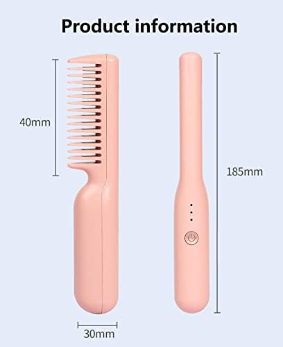 מסרק מיישר שיער, מיני בטיחות נייד שלוש הגדרת טמפרטורה מסרק חימום חשמלי, 30 ' חימום, עם 360 פונקציה