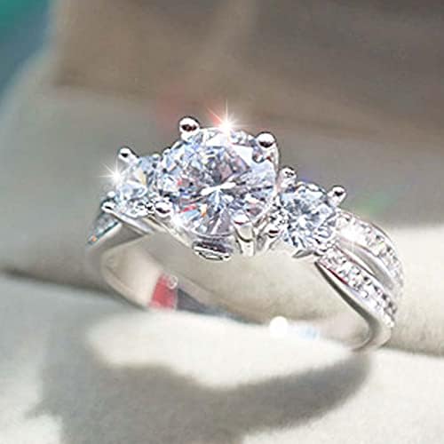 2023 חדש ריינסטון טבעת יהלומי חתונה טבעת אירוסין טבעות לנשים מעבר קריסטל טבעת גודל 5 10 מינימליסטי
