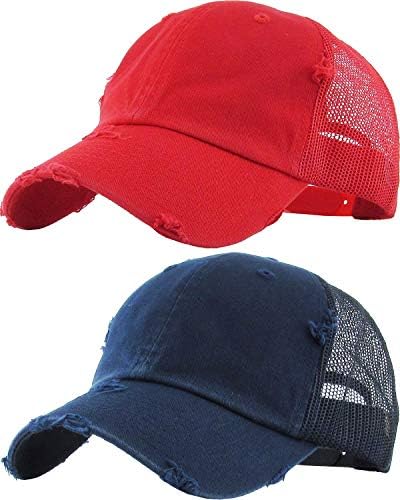 פאנקי ג'ונק ג'ונק רצועת גב מתכווננת של נשים אתלטית כובע רשת בייסבול כובע אבא 2 חבילות חבילות