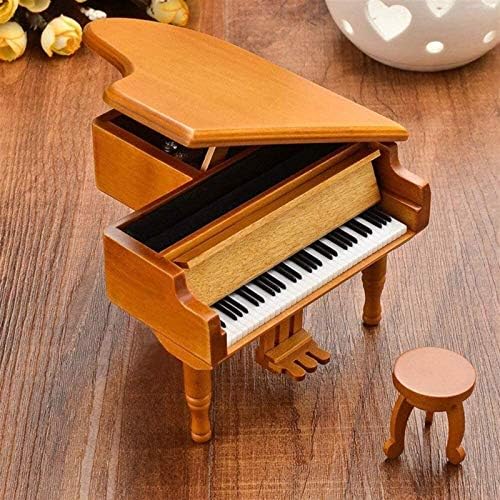 Alremo Huangxing - פסנתר קופסת מוסיקה מעץ 18 מתנה טון מתנה קופסת מוזיקה מעודנת עם קישוט קופסאות קופסאות