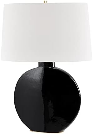 קימבל 1 מנורת שולחן אור-פליז בגילאי / גימור שחור-גוון בלגי לבן