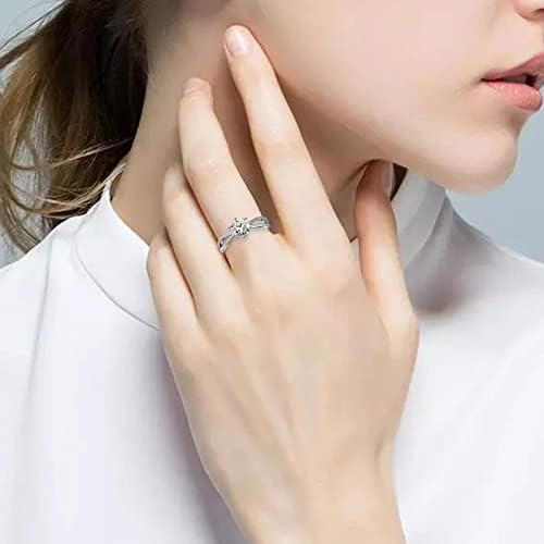 2023 חדש תכשיטים טבעת עגול לבבות חצים לחתוך יהלומי כסף טבעת טבעת שש יהלומי טבעת נשים של אירוסין הלבשת
