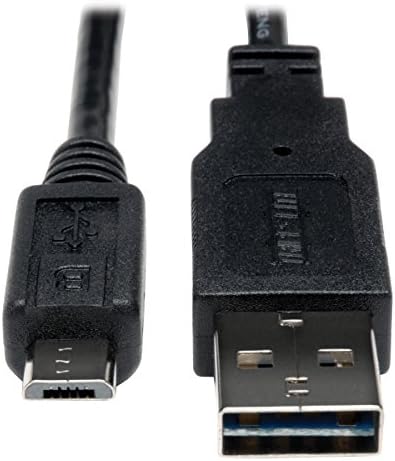 טריפ לייט אוניברסלי הפיך USB 2.0 HI-SPEED כבל 6 רגל, שחור