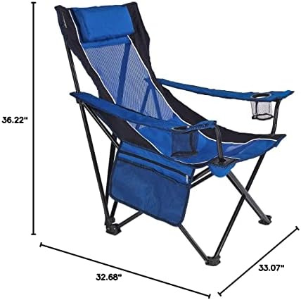 כיסא קמפינג מתקפל של קיגרו קלע - תהנה מהחוץ בכיסא חיצוני זה עם מחזיקי כוס מובנים ומארגן צדדי או מצנן צד - כולל