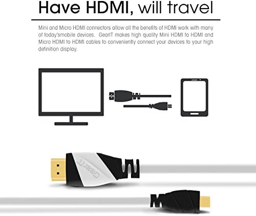 10 רגל מיקרו HDMI לכבל HDMI, Gearit Micro HDMI ל- HDMI 10ft מהירות גבוהה Ethernet 4K רזולוציה 3D