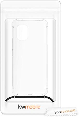 מארז kwmobile Crossbody תואם ל- Xiaomi Mi 10 Lite Case - כיסוי טלפון TPU ברור עם רצועת כבל שרוך - שחור/שקוף