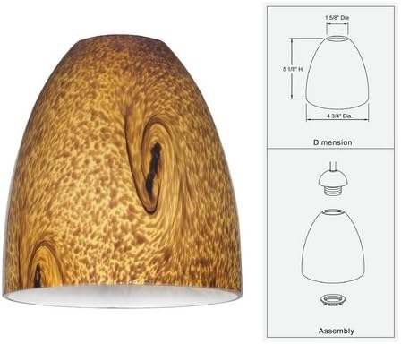עיצוב קלאסיקות תאורת צלכיות פעמון מודרנית צללים אור עם זכוכית אמנות-חסרת שומנים עם מתקן 1-5/8 אינץ '