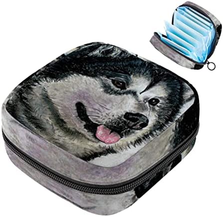 תיק תקופת, שקית אחסון מפיות סניטרית, מחזיק כרית לתקופה, כיס איפור, דפוס כלב בעלי חיים בצבעי מים
