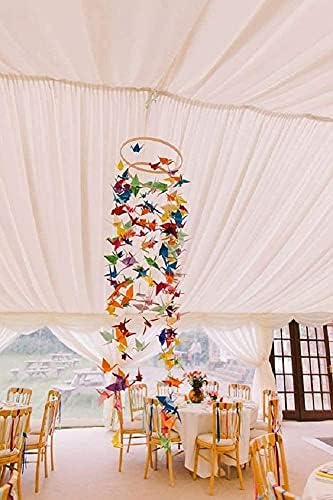 200 יחידים 10 מיתרים קשת אוריגמי נייר נייר מנוף נייר מראש זרי נייר לקישוטים למסיבות חתונה כפרי מנופי אוריגמי